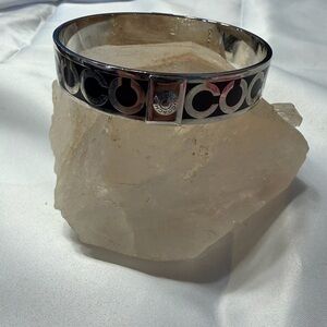 Coach black and silver bangle bracelet